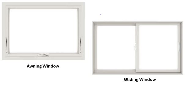 Andersen awning and gliding windows